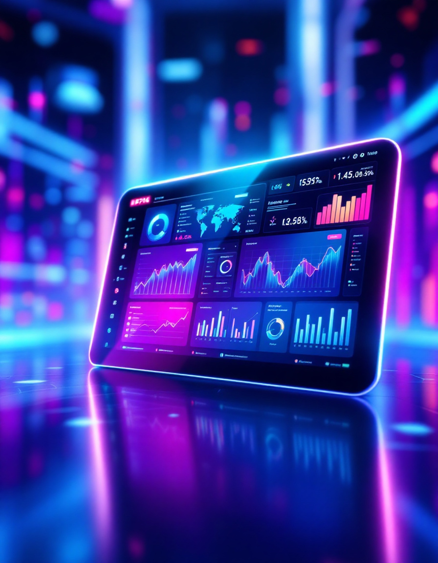 Analytics dashboard on tablet